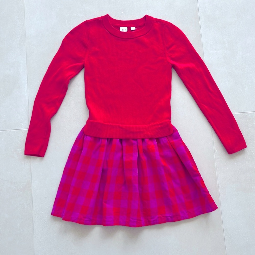 Girls Gap Kids red and plaid dress